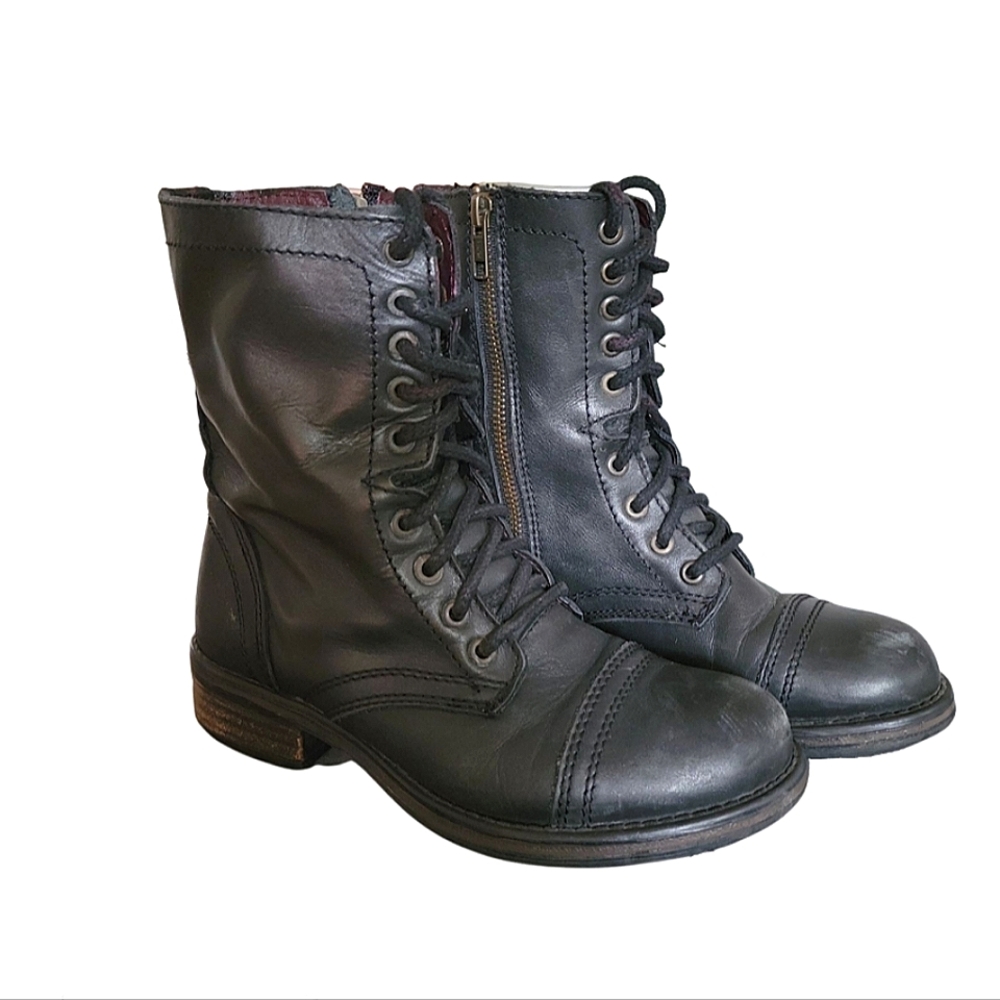 Steve Madden Troopa Combat Boots Black Size 7.5 Women'sUS
